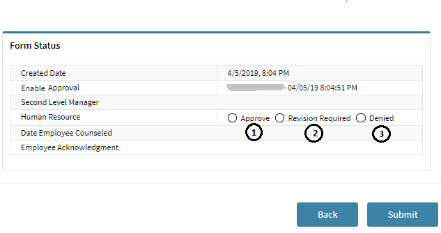 Step 3 - Select Approve, Revision Required or Denied